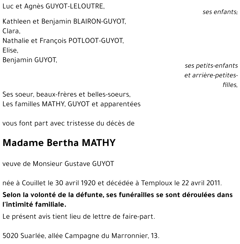 Bertha MATHY