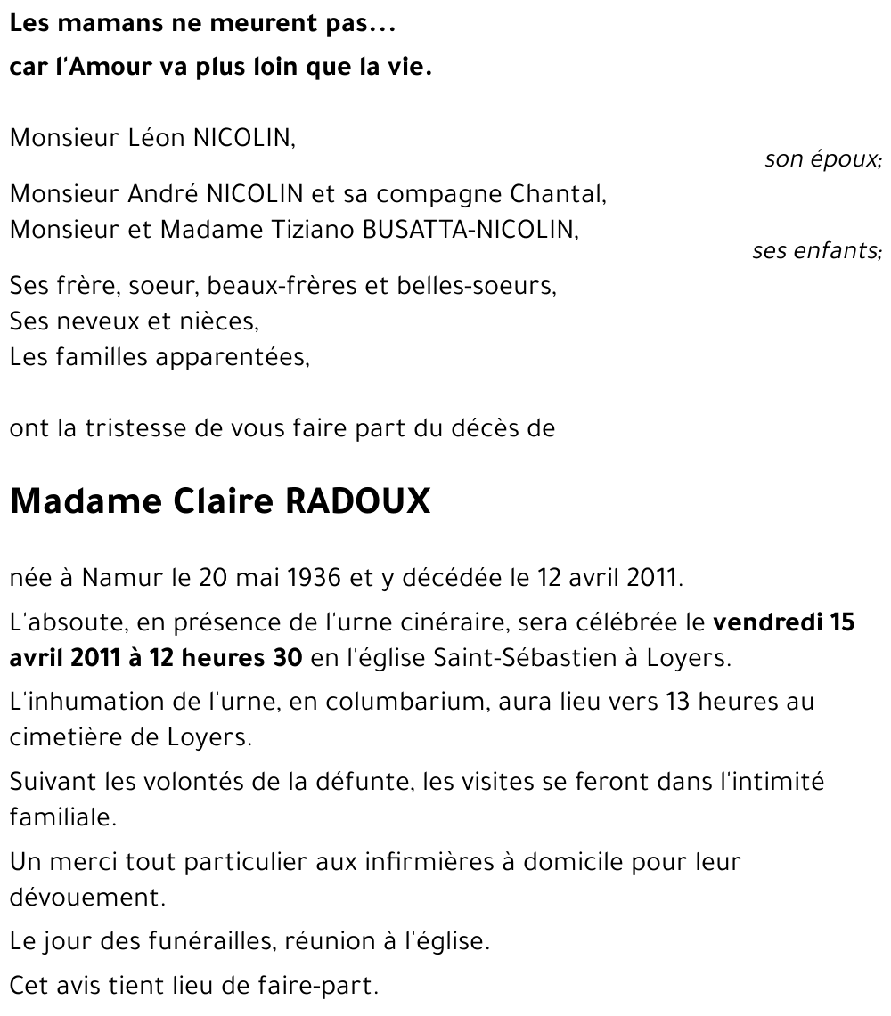 Claire RADOUX