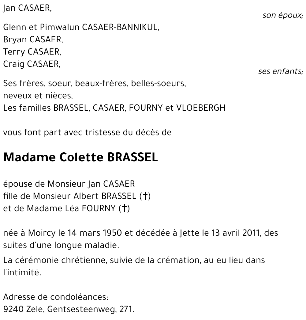Colette BRASSEL