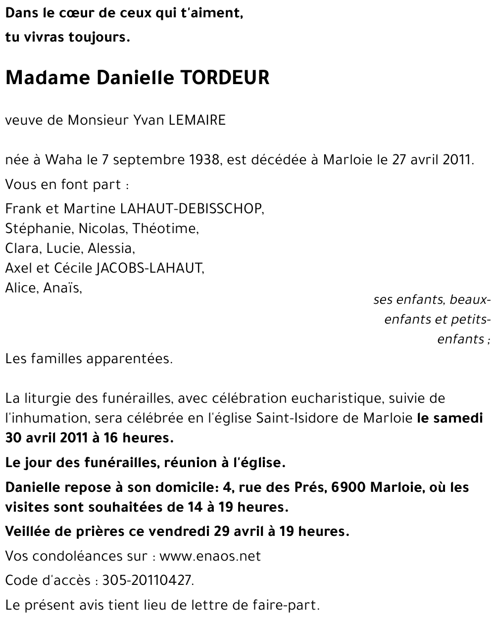 Danielle TORDEUR