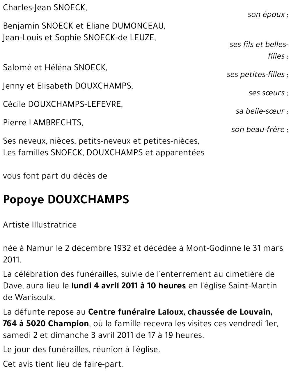 Denise DOUXCHAMPS
