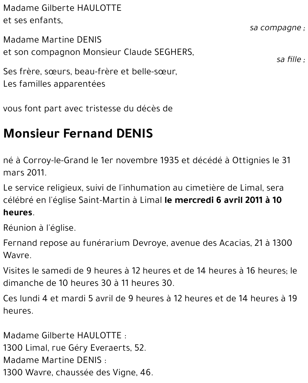 Fernand DENIS