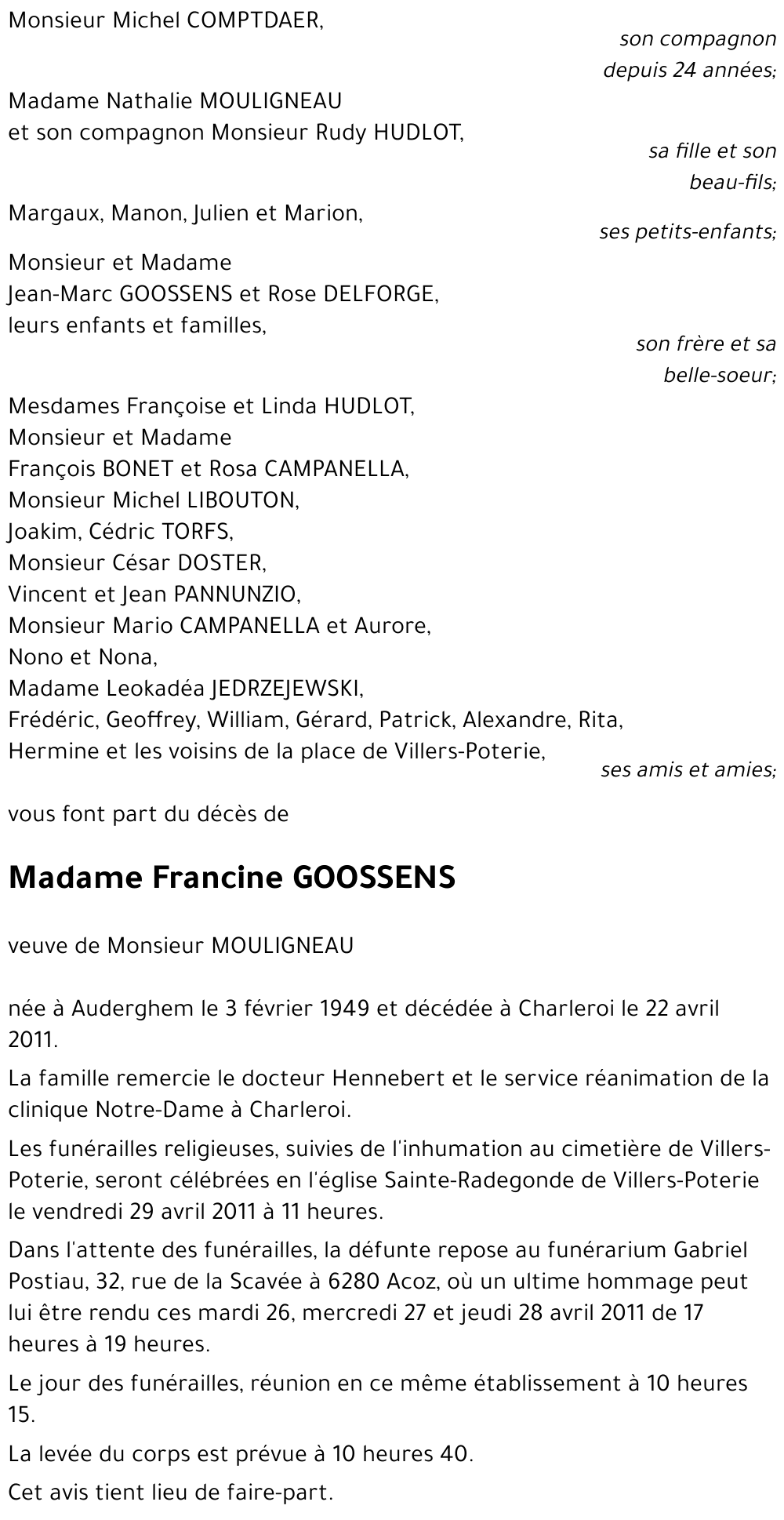 Francine GOOSSENS