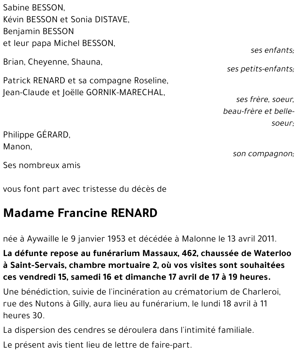 Francine RENARD