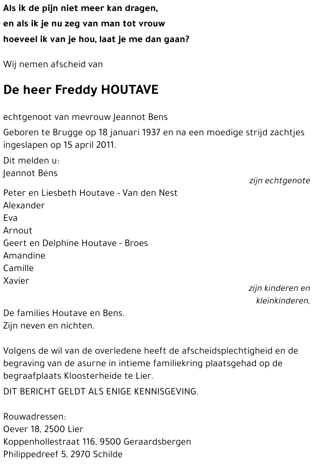 Freddy HOUTAVE