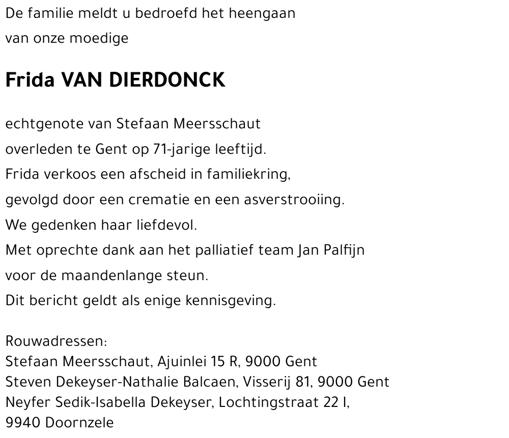 Frida VAN DIERDONCK