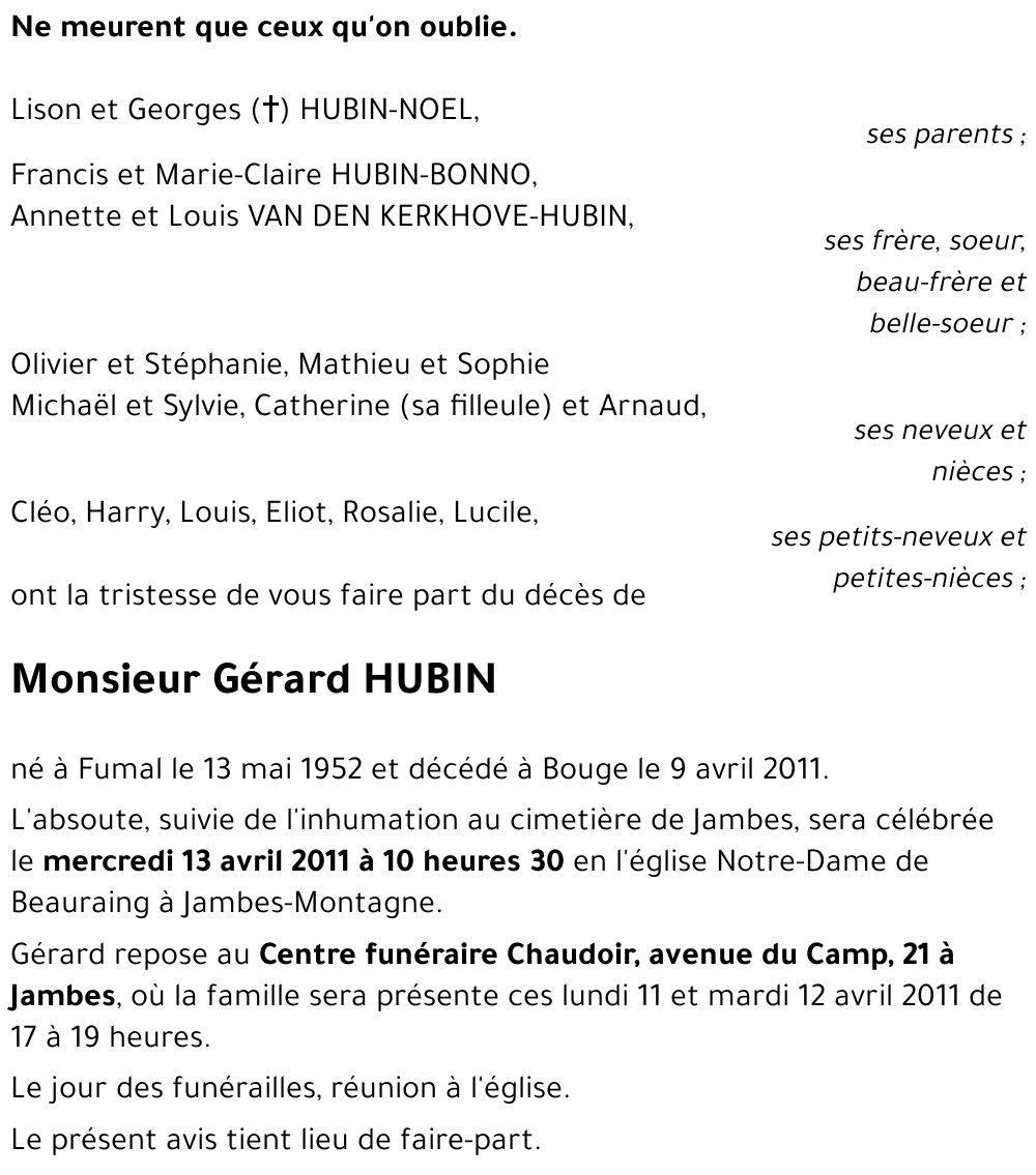 Gérard HUBIN
