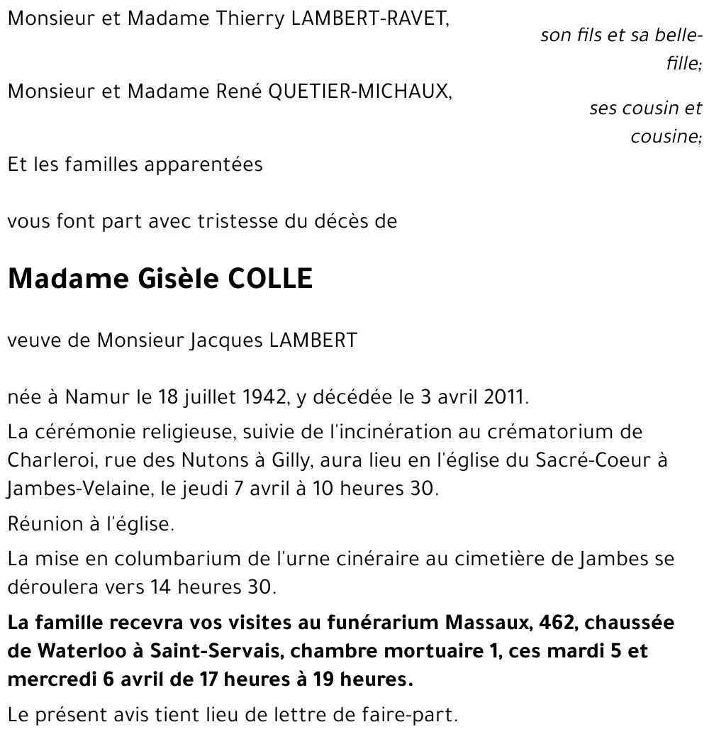 Gisèle COLLE