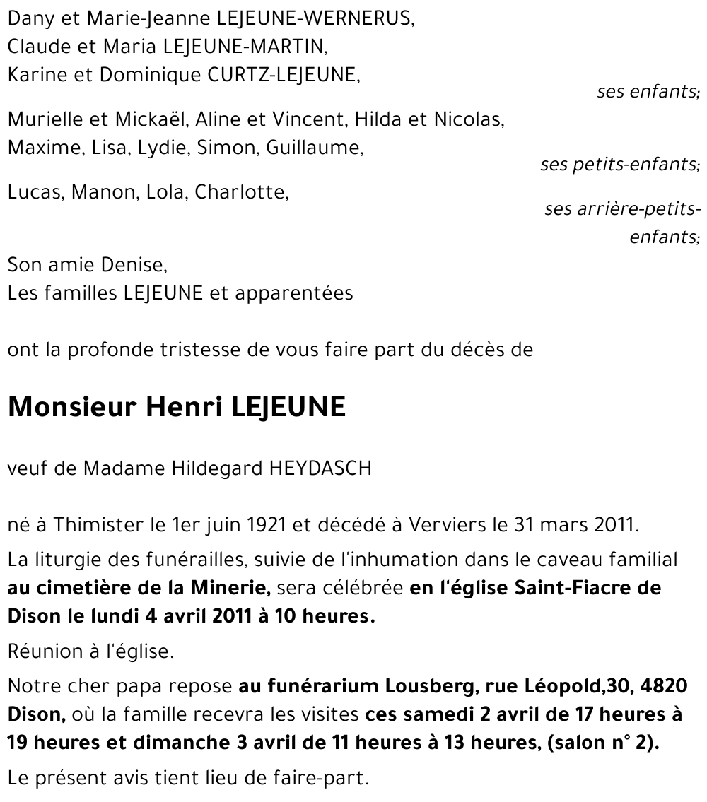 Henri LEJEUNE