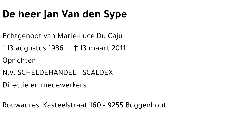 Jan VAN DEN SEYPE