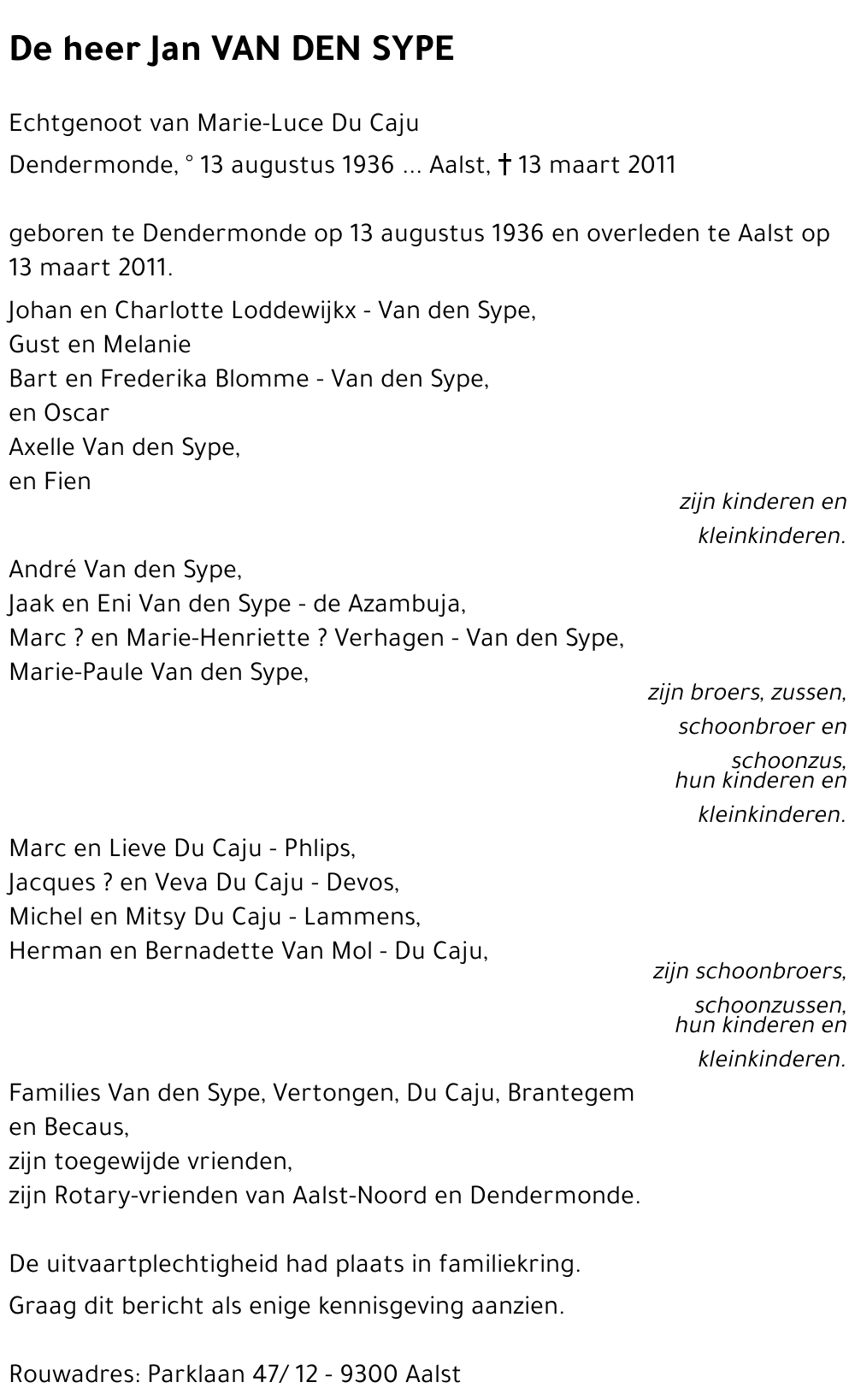 Jan VAN DEN SYPE