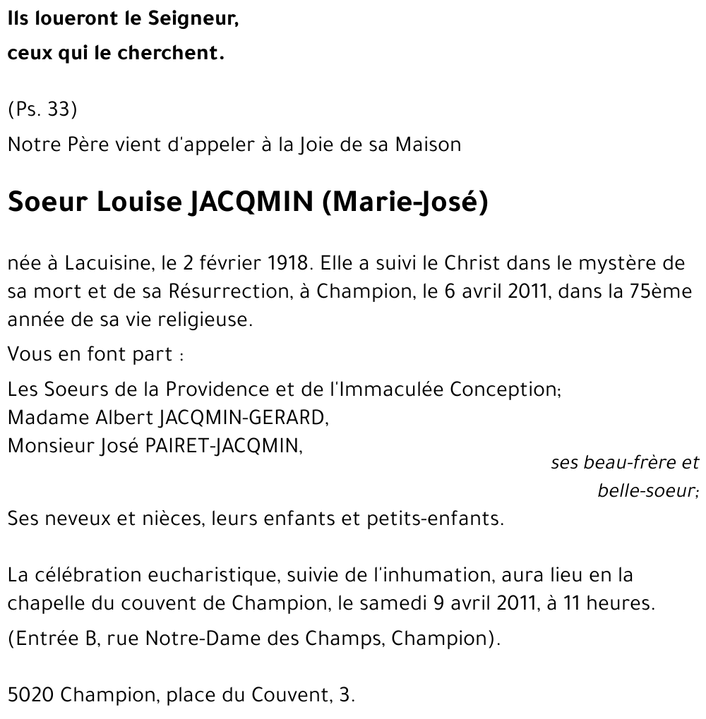 Louise JACQMIN