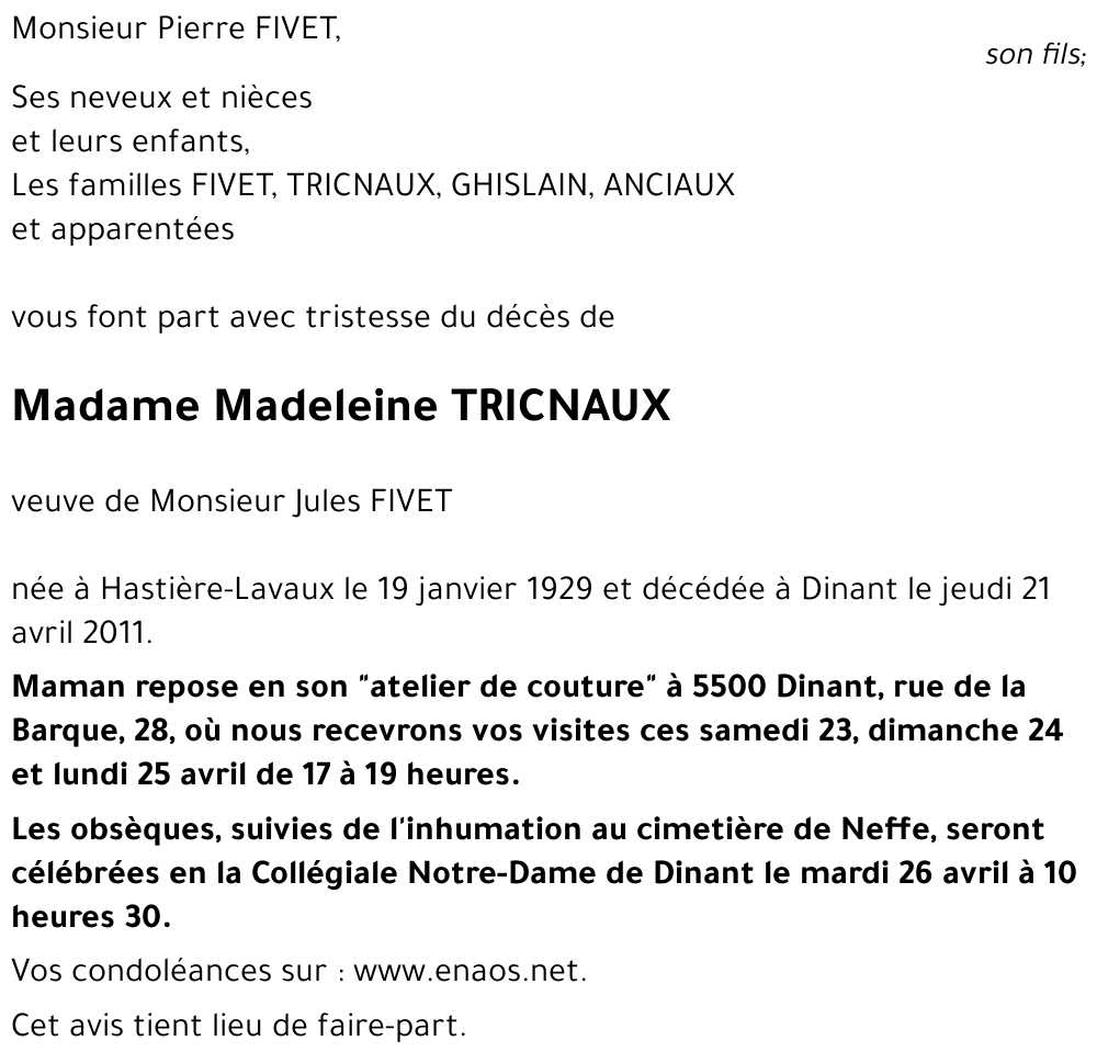 Madeleine TRICNAUX