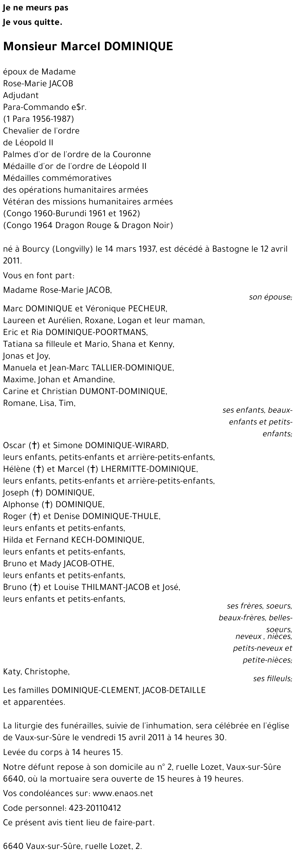 Marcel DOMINIQUE