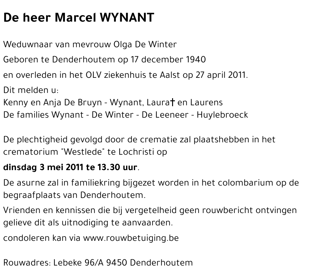 Marcel WYNANT