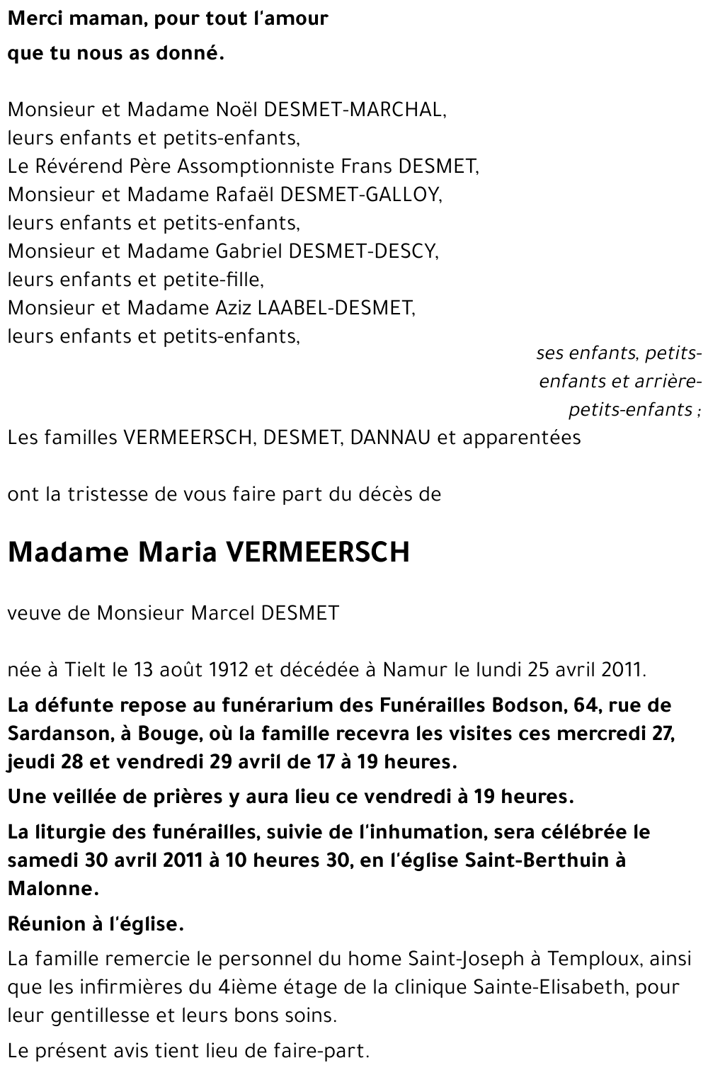 Maria VERMEERSCH