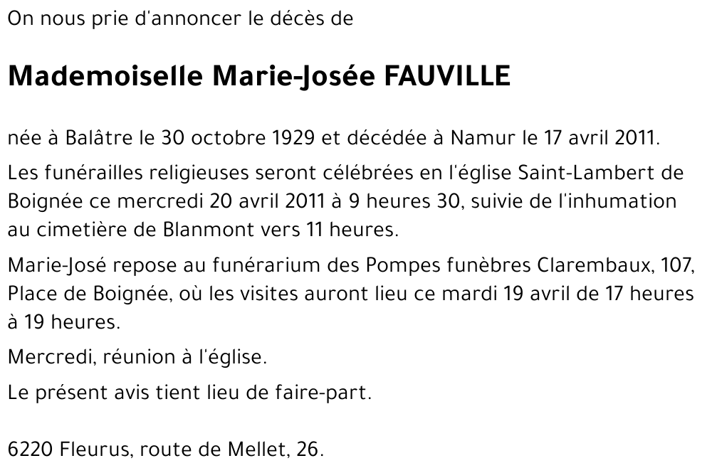 Marie-Josée FAUVILLE