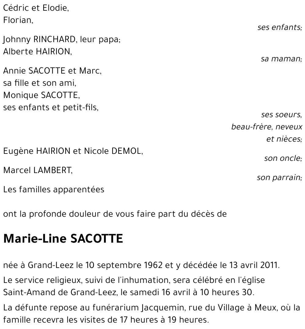 Marie-Line SACOTTE