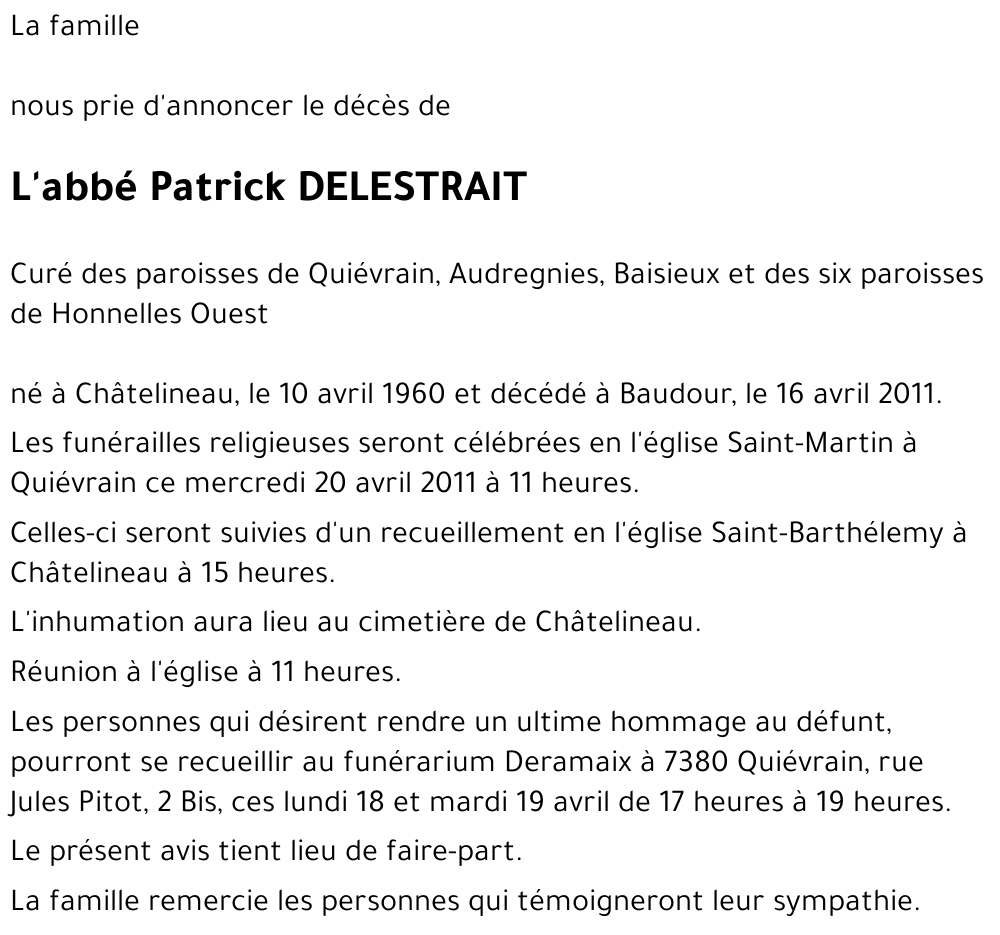 Patrick DELESTRAIT