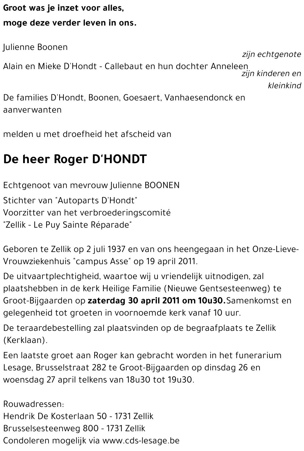 Roger D'HONDT