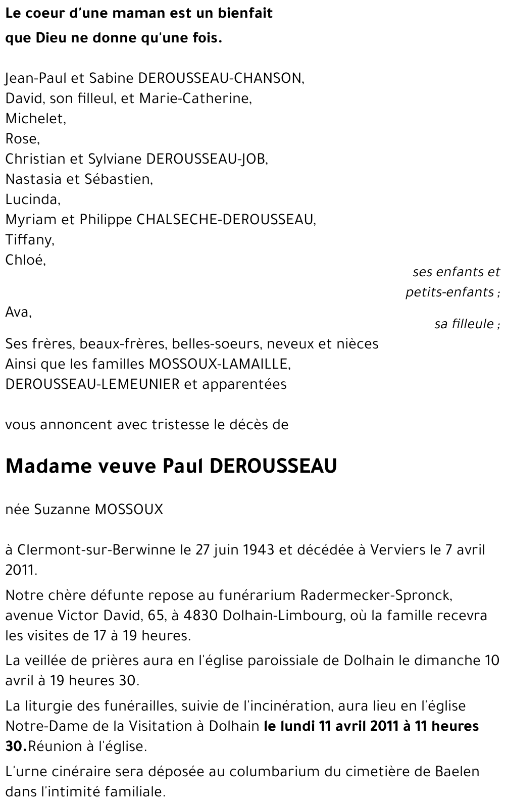 SUZANNE MOSSOUS
