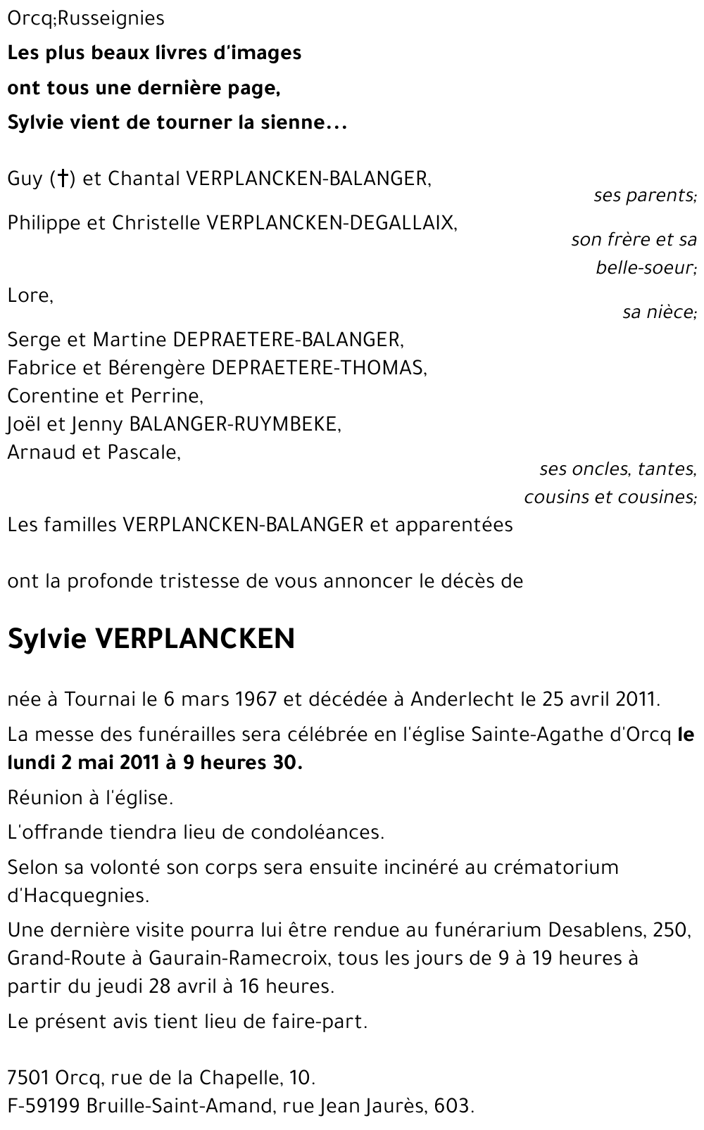 Sylvie VERPLANCKEN