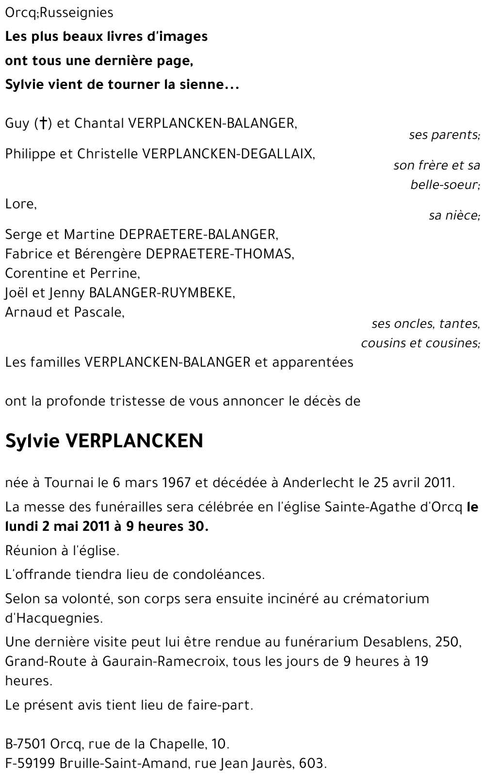 Sylvie VERPLANCKEN