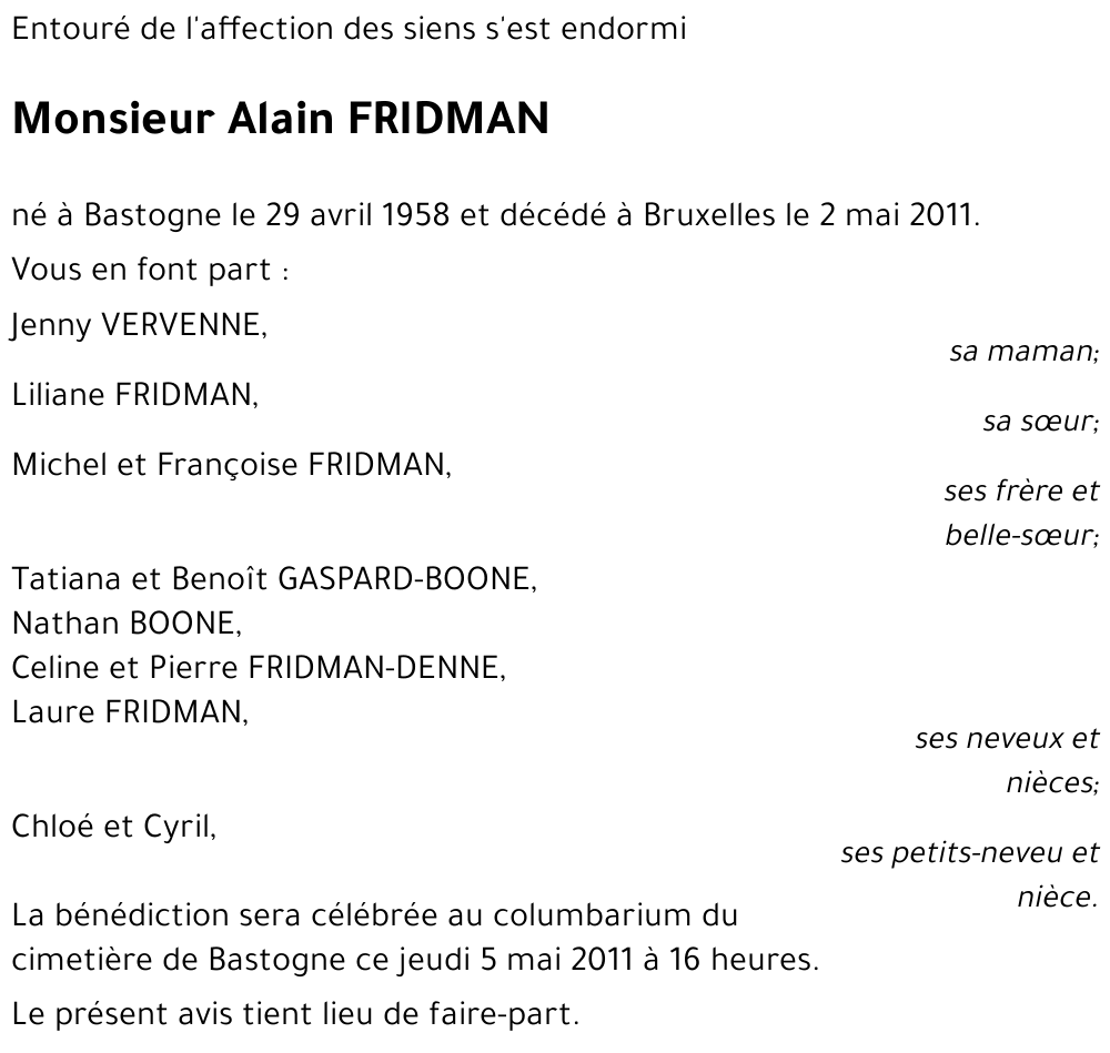 Alain FRIDMAN