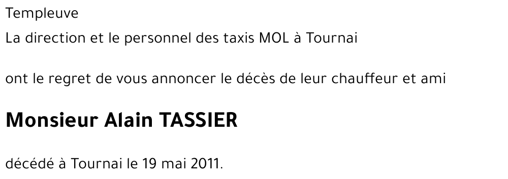 Alain TASSIER