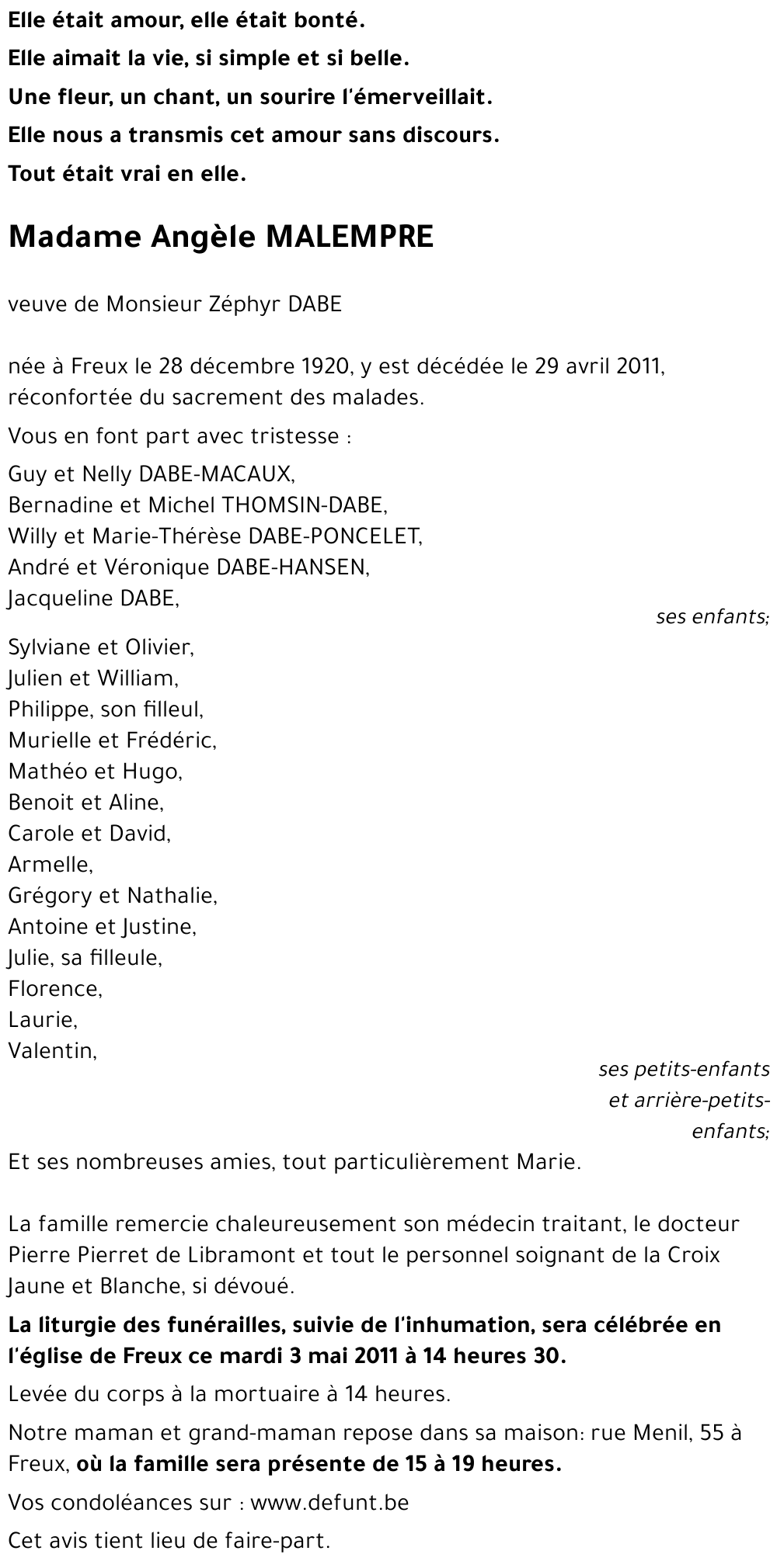 Angèle MALEMPRE