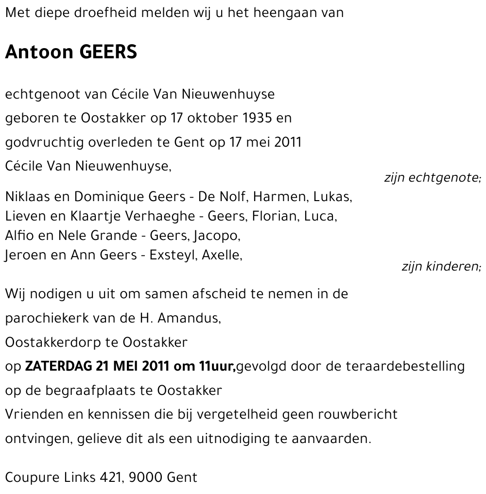 Antoon GEERS