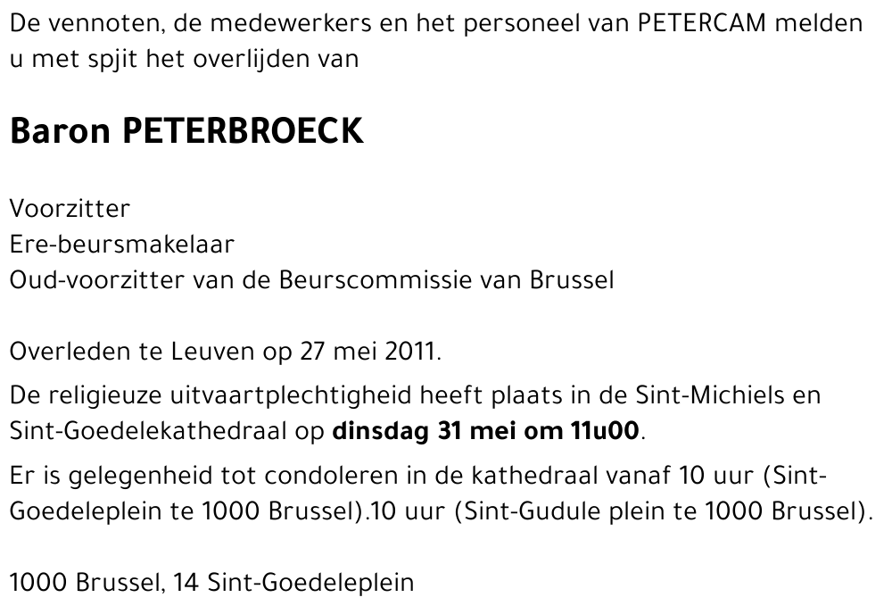Baron Peterbroeck