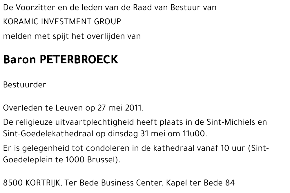 Baron PETERBROECK