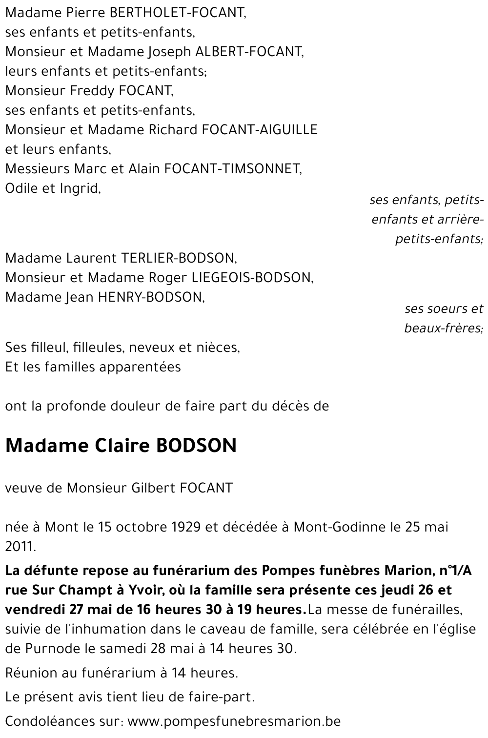 Claire BODSON