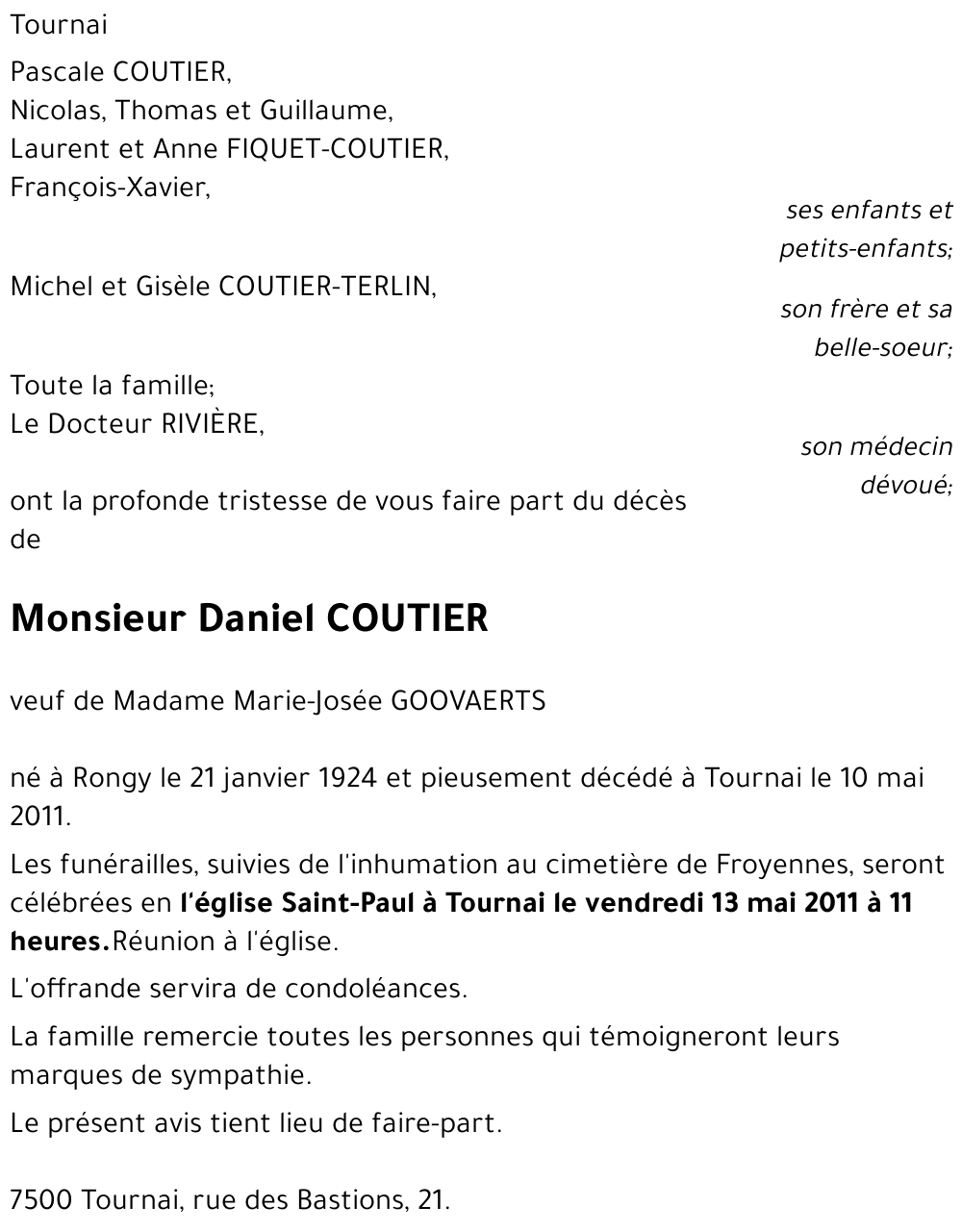 Daniel COUTIER