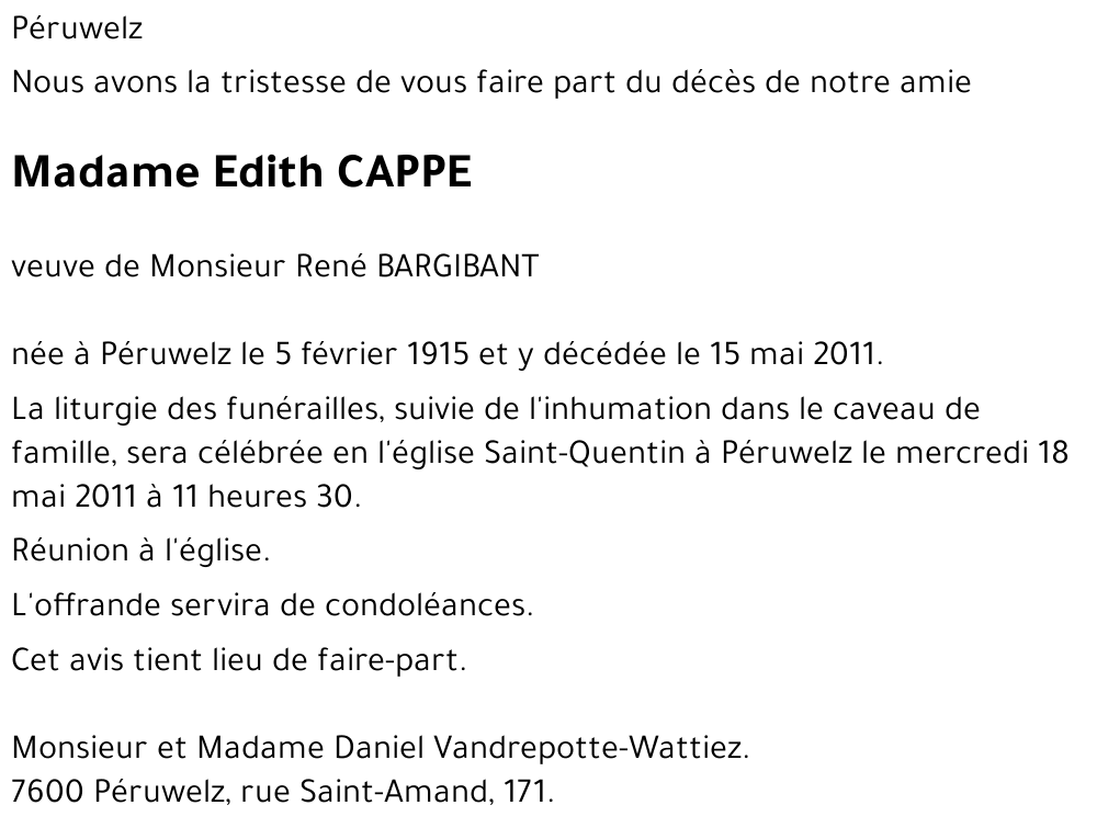 Edith CAPPE