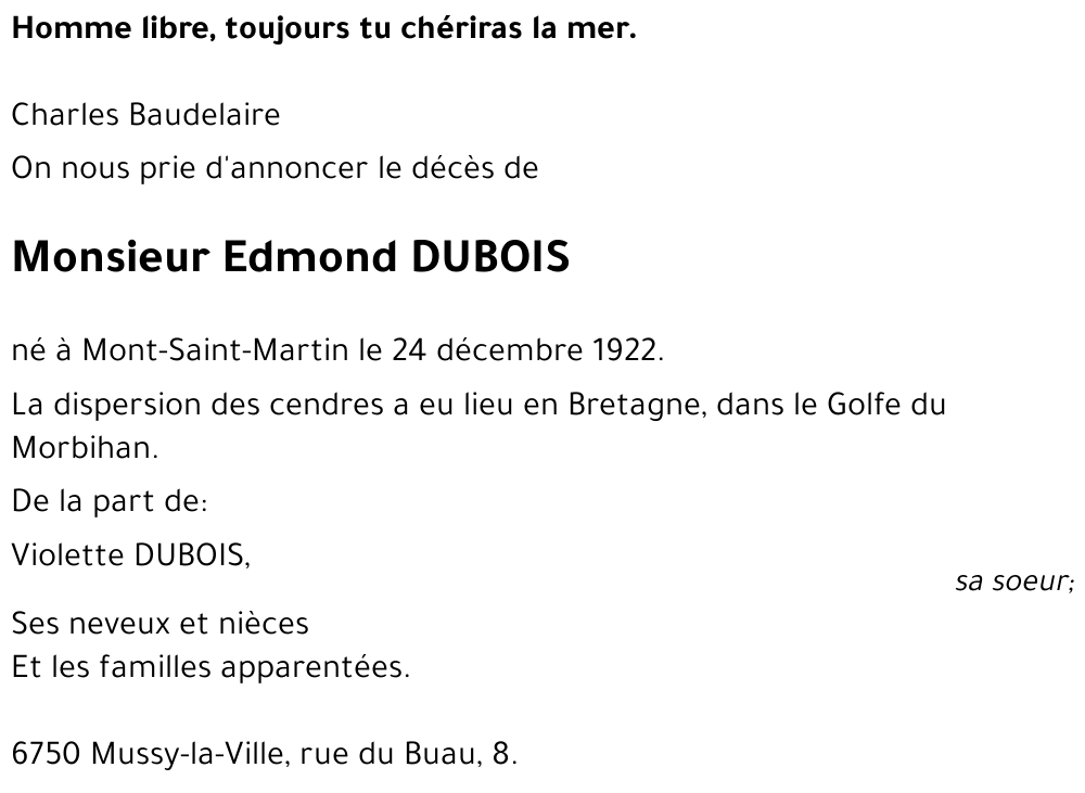 Edmond DUBOIS