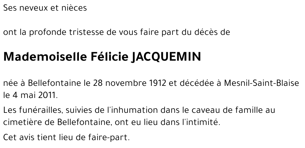 Félicie JACQUEMIN