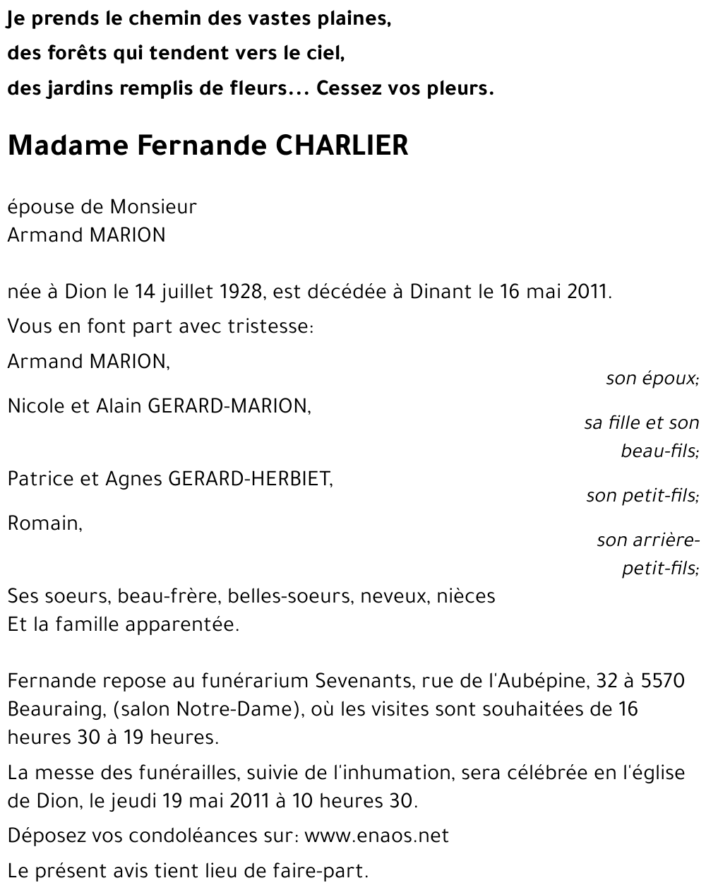 Fernande CHARLIER