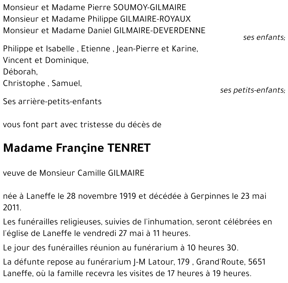 Françine TENRET