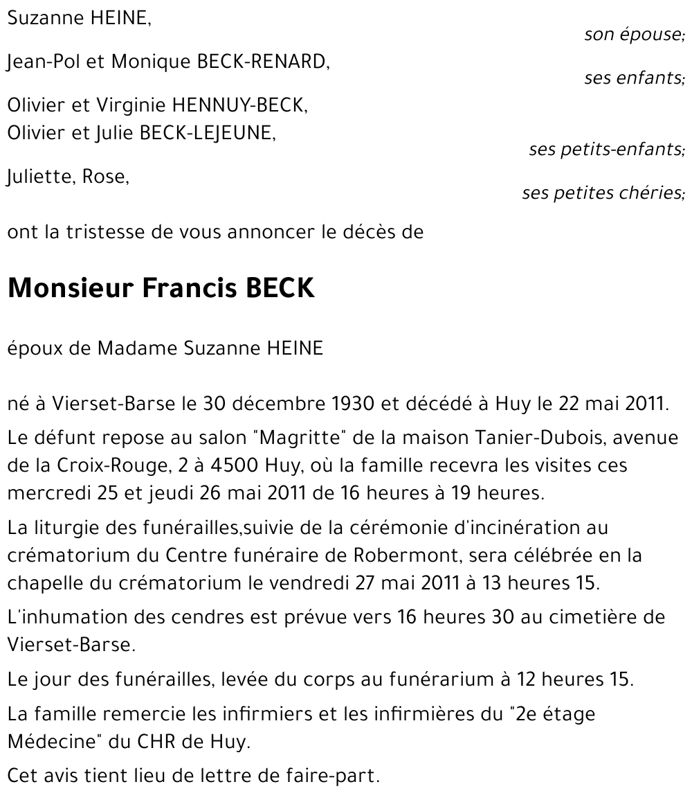 Francis BECK