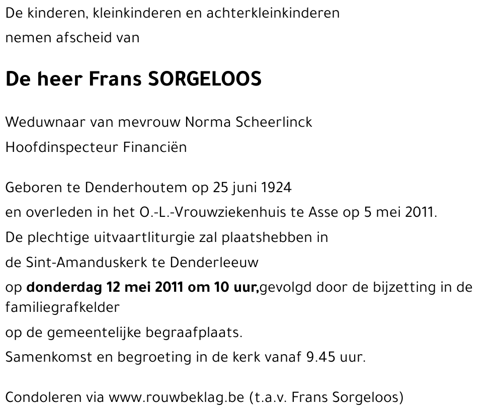 Frans SORGELOOS