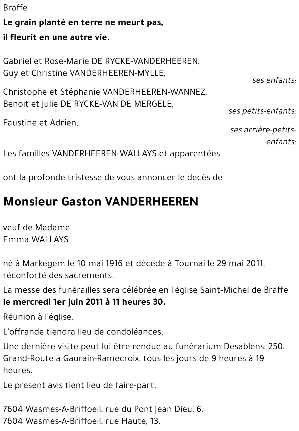 Gaston VANDERHEEREN