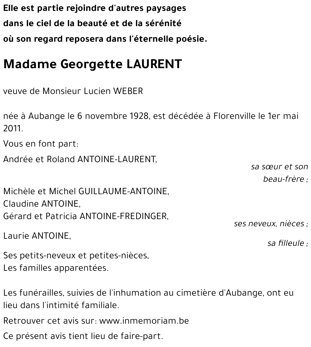 Georgette LAURENT