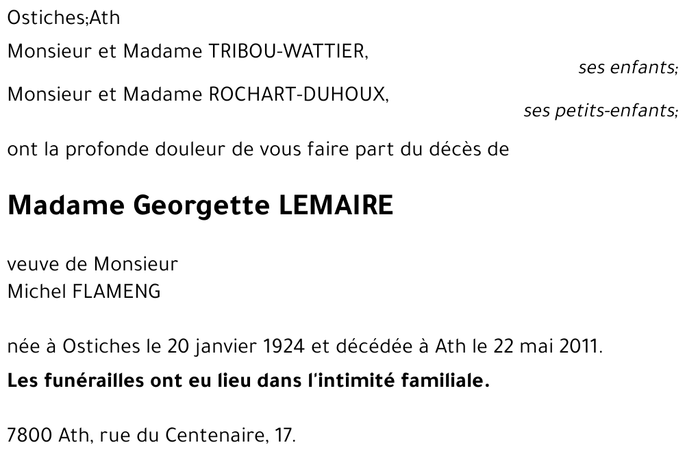 Georgette LEMAIRE