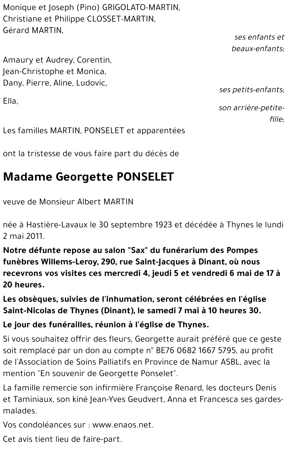 Georgette PONSELET