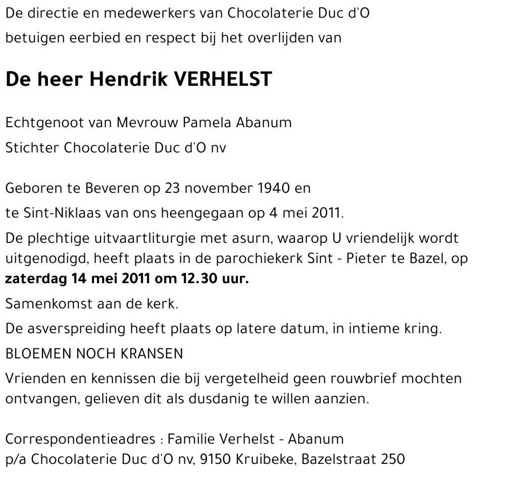 Hendrik VERHELST
