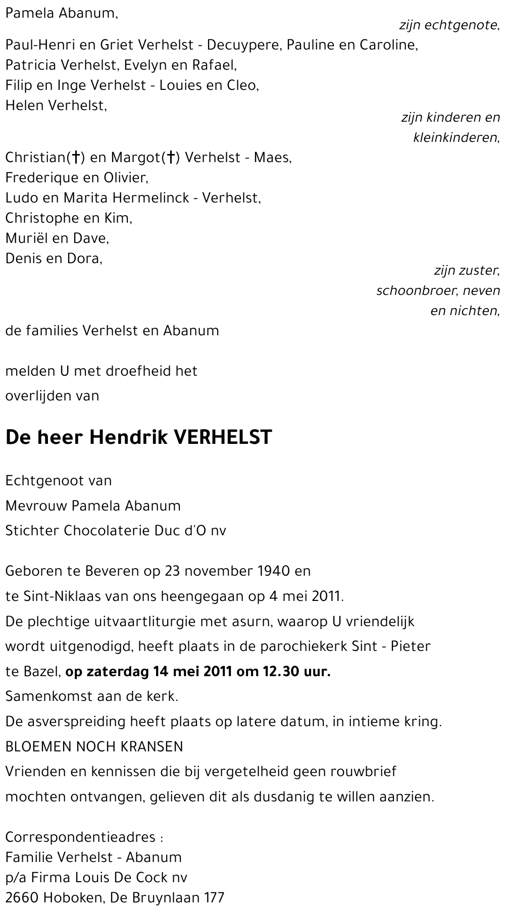 Hendrik VERHELST