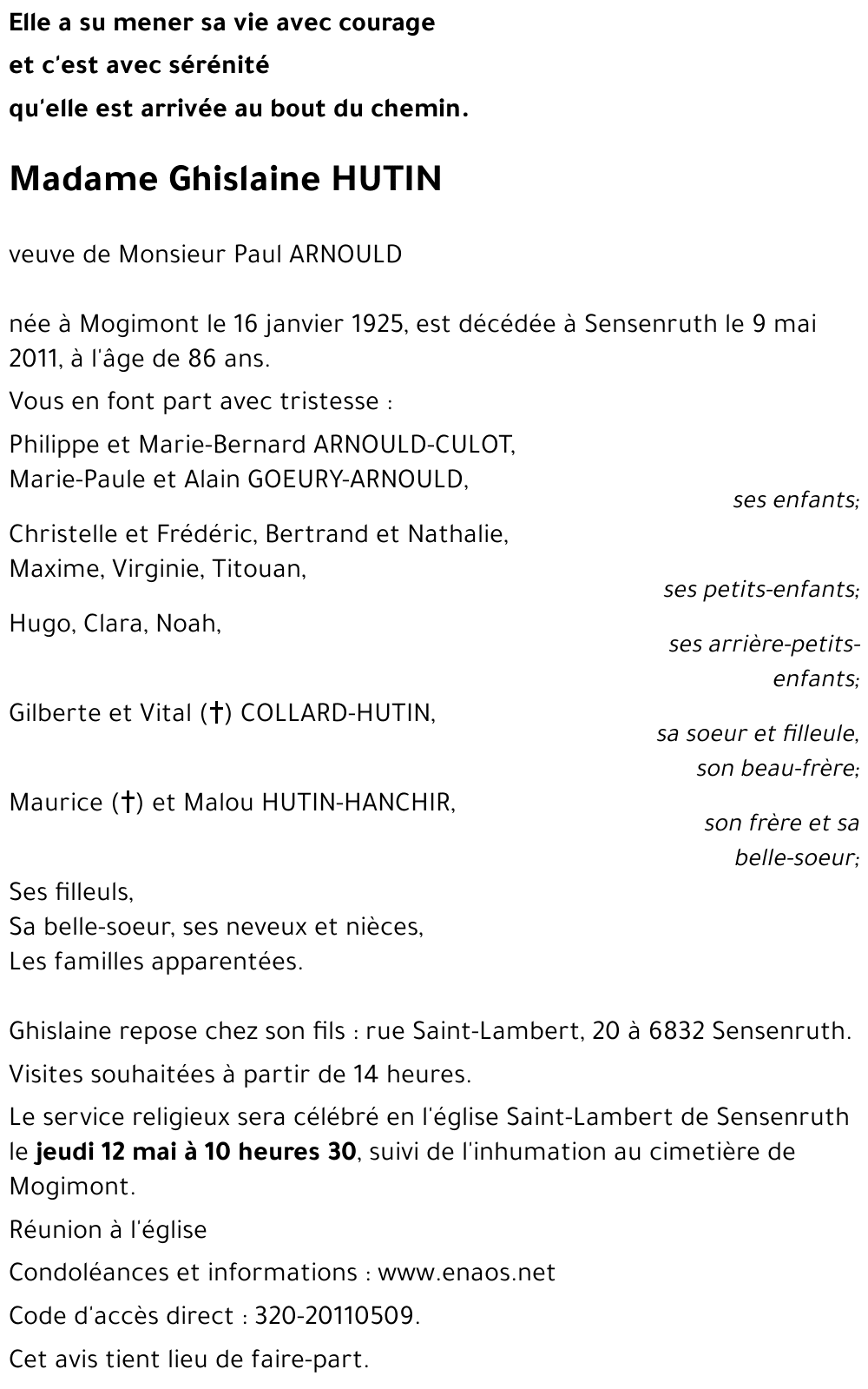 HUTIN Ghislaine