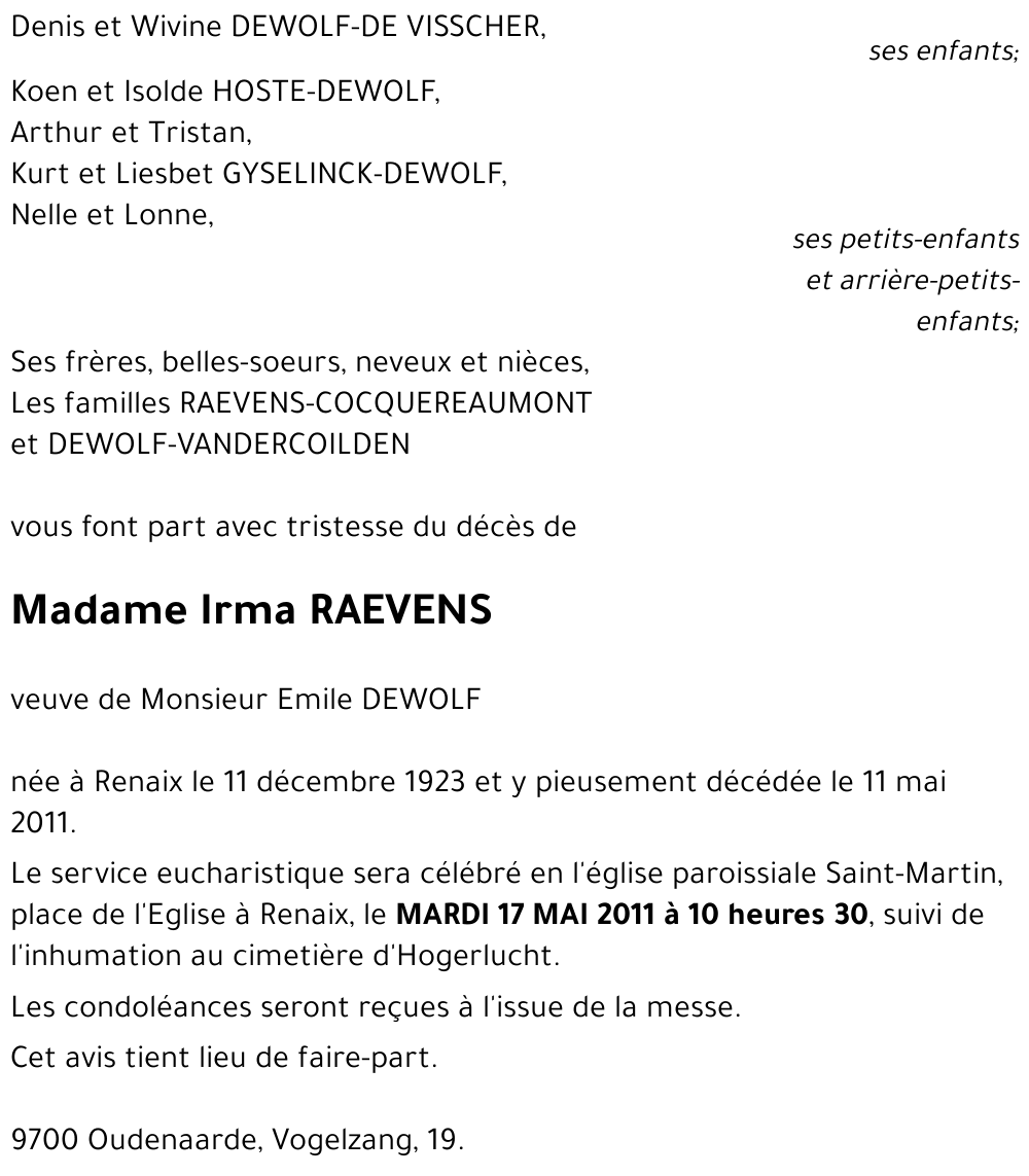 Irma RAEVENS